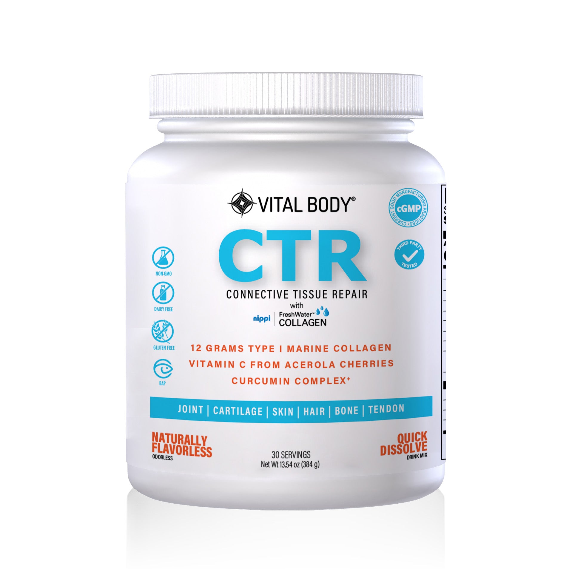 Vital Body CTR supplement container on a white background