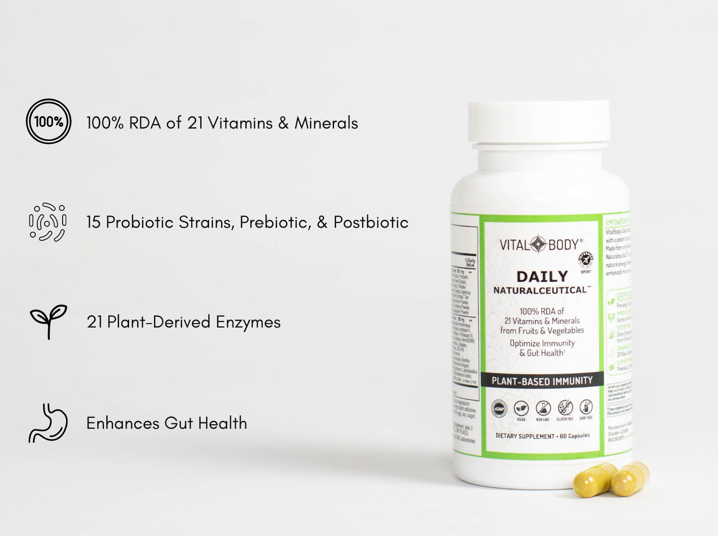 DAILY NATURALCEUTICAL - ESSENTIAL SUPERFOOD CAPSULES WITH PRE-PRO-POSTBIOTICS - 30 SERVINGS