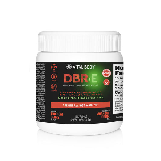 DBR+E (Define | Build | Repair | + Energy) - PLANT-BASED CAFFEINE PERFORMANCE MULTIPLIER WORKOUT POWDER - 15 Servings