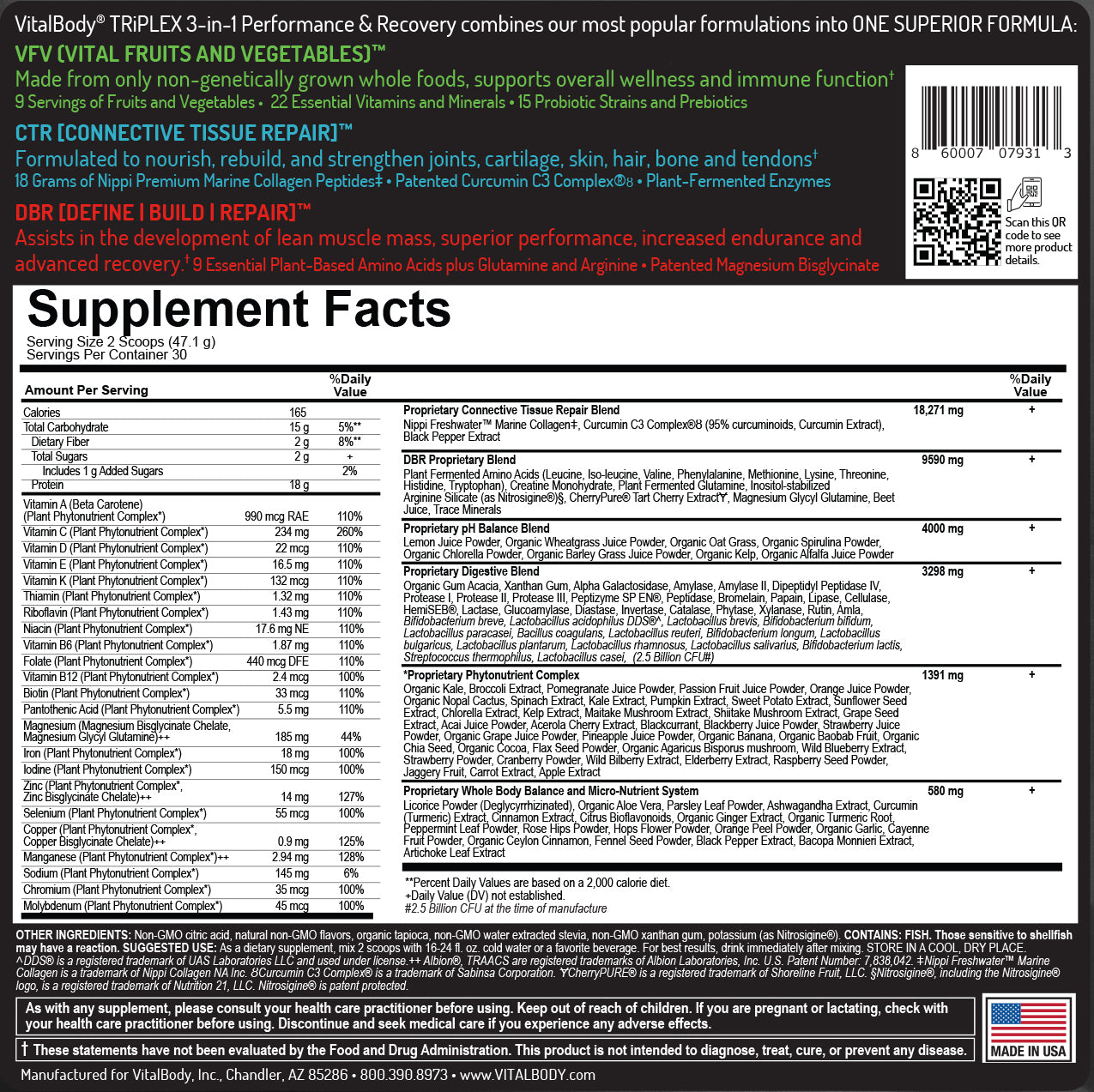 3-IN-1 PRO WORKOUT TRIPLEX - 30 Servings – Vital Body Inc.