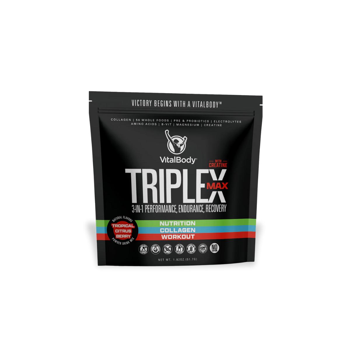 TRIPLEX MAX (with Creatine)- 3-IN-1 PRO WORKOUT - 10 Servings