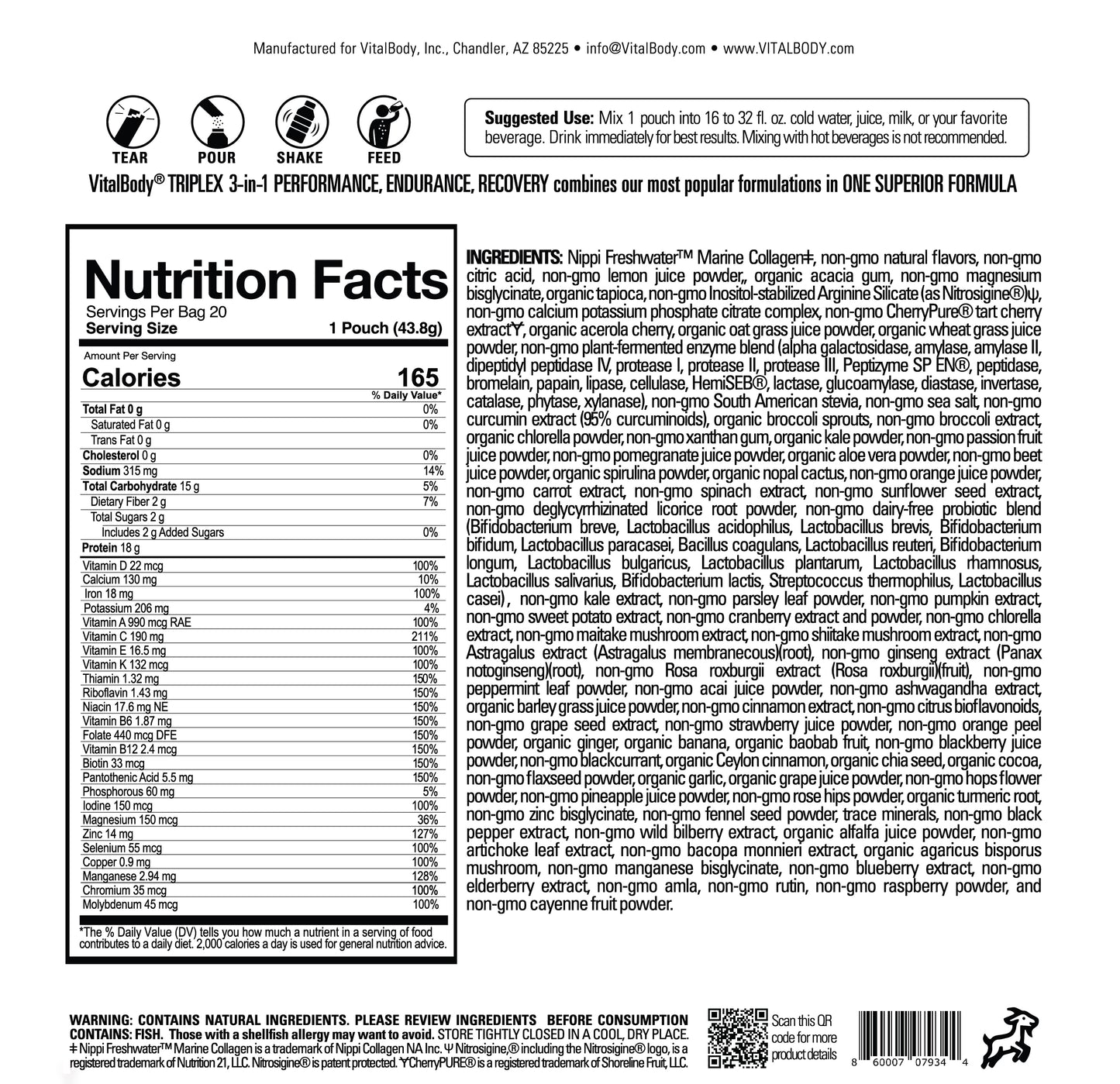 TRIPLEX SPORT (without Creatine)- 3-IN-1 SPORT WORKOUT - 10 Servings