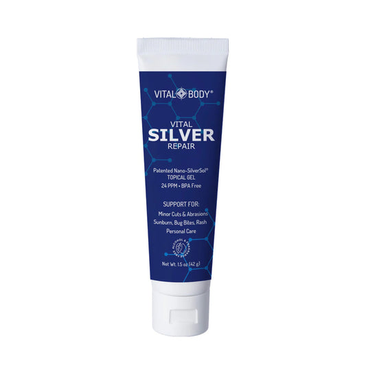 Vital Body Silver Repair gel tube on a white background